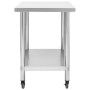 Küchenarbeitstisch mit Edelstahlrädern 80x60x85 cm von vidaXL, Wiederherstellung - Ref: Foro24-51636, Preis: 147,98 €, Rabatt: %