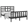 Schwarzer Massivholzbettrahmen 140x190 cm von vidaXL, Betten und Lattenroste - Ref: Foro24-3105909, Preis: 175,67 €, Rabatt: %