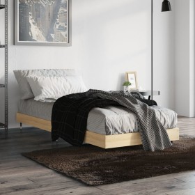 Estructura de cama madera de ingeniería roble Sonoma 75x190 cm de vidaXL, Camas y somieres - Ref: Foro24-832208, Precio: 63,2...