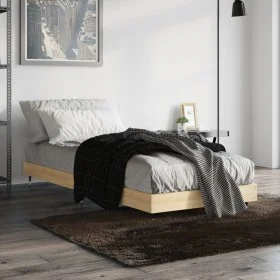 Sonoma oak engineered wood bed frame 75x190 cm by vidaXL, Beds and slatted bases - Ref: Foro24-832208, Price: 62,40 €, Discou...