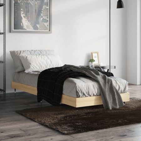 Bettgestell aus Sonoma-Eiche-Holzwerkstoff, 75 x 190 cm von vidaXL, Betten und Lattenroste - Ref: Foro24-832208, Preis: 63,20...