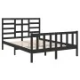 Schwarzer Massivholzbettrahmen 140x190 cm von vidaXL, Betten und Lattenroste - Ref: Foro24-3105909, Preis: 175,67 €, Rabatt: %