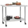 Küchenarbeitstisch mit Edelstahlrädern 100x30x85 cm von vidaXL, Wiederherstellung - Ref: Foro24-51637, Preis: 129,12 €, Rabat...