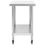 Küchenarbeitstisch mit Edelstahlrädern 100x30x85 cm von vidaXL, Wiederherstellung - Ref: Foro24-51637, Preis: 129,12 €, Rabat...