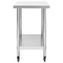 Küchenarbeitstisch mit Edelstahlrädern 100x30x85 cm von vidaXL, Wiederherstellung - Ref: Foro24-51637, Preis: 136,61 €, Rabat...