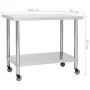 Küchenarbeitstisch mit Edelstahlrädern 100x30x85 cm von vidaXL, Wiederherstellung - Ref: Foro24-51637, Preis: 129,12 €, Rabat...