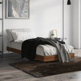 Bettgestell aus braunem Eichenholzwerkstoff, 75 x 190 cm von vidaXL, Betten und Lattenroste - Ref: Foro24-832212, Preis: 64,4...