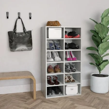 Concrete gray plywood shoe rack 54x34x100.5 cm by vidaXL, Shoe racks and shoe organizers - Ref: Foro24-800400, Price: 77,74 €...