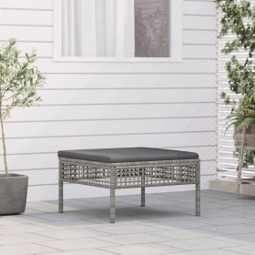 Gartenhocker mit grauem synthetischem Rattankissen von vidaXL, Gartensets - Ref: Foro24-319669, Preis: 54,95 €, Rabatt: %