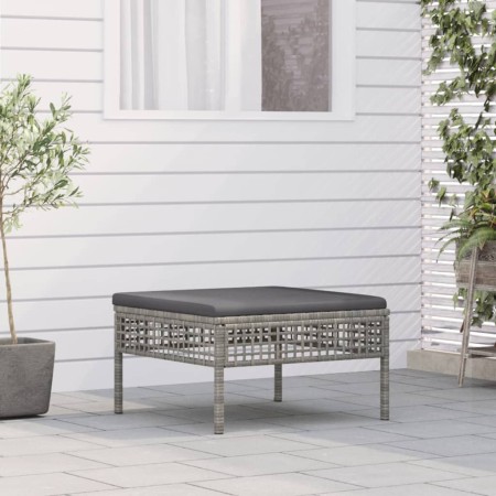 Garden stool with gray synthetic rattan cushion by vidaXL, Garden sets - Ref: Foro24-319669, Price: 54,95 €, Discount: %