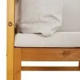 Zentrales Gartensofa aus massivem Akazienholz mit hellgrauen Kissen von vidaXL, Modulare Sofas für den Außenbereich - Ref: Fo...