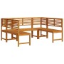 Conjunto de Bancos de Jardín 5 pcs Marrón