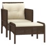 2-teiliges Gartenmöbel-Set und braune synthetische Rattankissen von vidaXL, Gartensets - Ref: Foro24-319677, Preis: 103,68 €,...