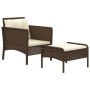 2-teiliges Gartenmöbel-Set und braune synthetische Rattankissen von vidaXL, Gartensets - Ref: Foro24-319677, Preis: 103,68 €,...