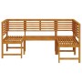 Conjunto de Bancos de Jardín 3 pcs Marrón