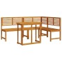 Conjunto de Bancos de Jardín 3 pcs Marrón