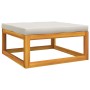 Solid acacia wood garden footstool with light gray cushion by vidaXL, Modular outdoor sofas - Ref: Foro24-360014, Price: 82,3...