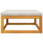 Solid acacia wood garden footstool with light gray cushion by vidaXL, Modular outdoor sofas - Ref: Foro24-360014, Price: 82,3...