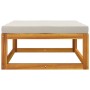 Solid acacia wood garden footstool with light gray cushion by vidaXL, Modular outdoor sofas - Ref: Foro24-360014, Price: 82,3...