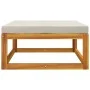 Solid acacia wood garden footstool with light gray cushion by vidaXL, Modular outdoor sofas - Ref: Foro24-360014, Price: 81,0...