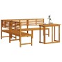 Conjunto de Bancos de Jardín 4 pcs Marrón
