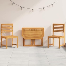 Juego Bistro de Jardín 3 pcs Marrón madera maciza de acacia