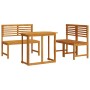 Juego Bistro de Jardín 3 pcs Marrón madera maciza de acacia