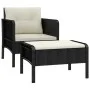 Set mit 2 Gartenmöbeln und Kissen Kunstrattan schwarz von vidaXL, Gartensets - Ref: Foro24-319678, Preis: 116,54 €, Rabatt: %