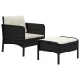 Garden furniture set 2 pieces and black synthetic rattan cushions by vidaXL, Garden sets - Ref: Foro24-319678, Price: 118,29 ...