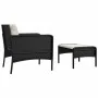 Set mit 2 Gartenmöbeln und Kissen Kunstrattan schwarz von vidaXL, Gartensets - Ref: Foro24-319678, Preis: 116,54 €, Rabatt: %