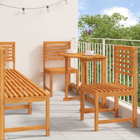 Juego Bistro de Jardín 6 pcs Marrón madera maciza de acacia