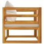 Gartensessel aus massivem Akazienholz mit hellgrauen Kissen von vidaXL, Modulare Sofas für den Außenbereich - Ref: Foro24-360...