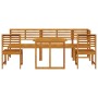 Juego Bistro de Jardín 6 pcs Marrón madera maciza de acacia