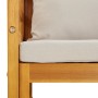 Gartensessel aus massivem Akazienholz mit hellgrauen Kissen von vidaXL, Modulare Sofas für den Außenbereich - Ref: Foro24-360...