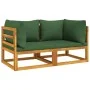 Modular corner sofas 2 units acacia wood with green cushions by vidaXL, Modular outdoor sofas - Ref: Foro24-360016, Price: 24...