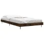 Smoked oak engineered wood bed frame 90x190 cm by vidaXL, Beds and slatted bases - Ref: Foro24-832306, Price: 80,48 €, Discou...