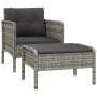 Garden furniture set 2 pieces with gray synthetic rattan cushions by vidaXL, Garden sets - Ref: Foro24-319679, Price: 126,32 ...