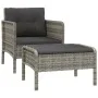 Garden furniture set 2 pieces with gray synthetic rattan cushions by vidaXL, Garden sets - Ref: Foro24-319679, Price: 124,33 ...