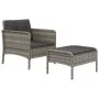 Garden furniture set 2 pieces with gray synthetic rattan cushions by vidaXL, Garden sets - Ref: Foro24-319679, Price: 124,33 ...