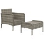 Garden furniture set 2 pieces with gray synthetic rattan cushions by vidaXL, Garden sets - Ref: Foro24-319679, Price: 126,32 ...