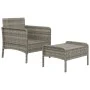 Garden furniture set 2 pieces with gray synthetic rattan cushions by vidaXL, Garden sets - Ref: Foro24-319679, Price: 124,33 ...
