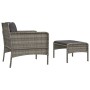 Garden furniture set 2 pieces with gray synthetic rattan cushions by vidaXL, Garden sets - Ref: Foro24-319679, Price: 126,32 ...