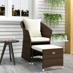 2-piece garden furniture set and brown synthetic rattan cushions by vidaXL, Garden sets - Ref: Foro24-319683, Price: 140,72 €...