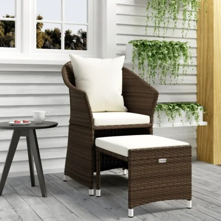 2-piece garden furniture set and brown synthetic rattan cushions by vidaXL, Garden sets - Ref: Foro24-319683, Price: 157,22 €...