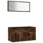 2-teiliges Badezimmermöbel-Set aus geräuchertem Eichensperrholz von vidaXL, Badezimmermöbel - Ref: Foro24-826623, Preis: 59,5...