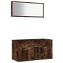 2-teiliges Badezimmermöbel-Set aus geräuchertem Eichensperrholz von vidaXL, Badezimmermöbel - Ref: Foro24-826623, Preis: 60,2...