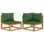 2-piece garden sofas with solid acacia wood cushions by vidaXL, Modular outdoor sofas - Ref: Foro24-360018, Price: 237,08 €, ...