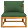 2-teilige Gartensofas mit Kissen aus massivem Akazienholz von vidaXL, Modulare Sofas für den Außenbereich - Ref: Foro24-36001...