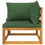 2-teilige Gartensofas mit Kissen aus massivem Akazienholz von vidaXL, Modulare Sofas für den Außenbereich - Ref: Foro24-36001...