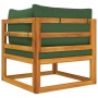 2-teilige Gartensofas mit Kissen aus massivem Akazienholz von vidaXL, Modulare Sofas für den Außenbereich - Ref: Foro24-36001...